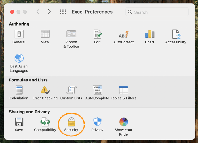 Mac Excel Preferences