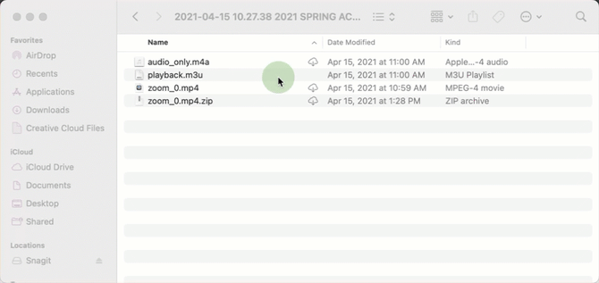animated video showing how to reveal the file size within the folder.