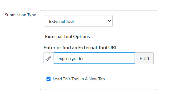 Locating ExPrep Grader using the "find" search option.